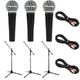 Shure SM 58 Triple stand+cable Set